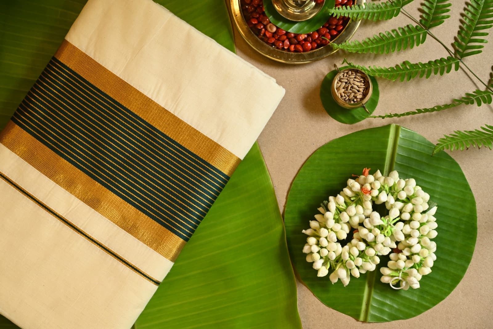 SET SAREE [ DARK GREEN ]